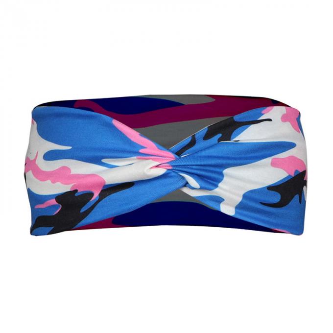 neue Arten des kundenspezifischen Musters tarnen Armbruststirnbandverpackungs-Haarband des dehnbaren Sports der Haarbänder elastisches für Sporttraining