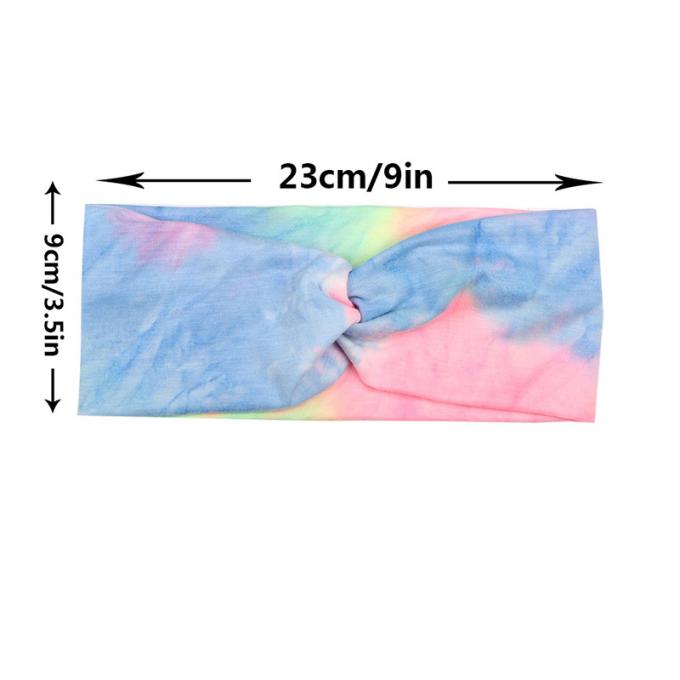 Kundenspezifisches Logo Tie Dye Headband Woman-elastisches Querkopf-Verpackungs-Fadenkreuz-Großhandelsband für Sport-Trainings-Make-up