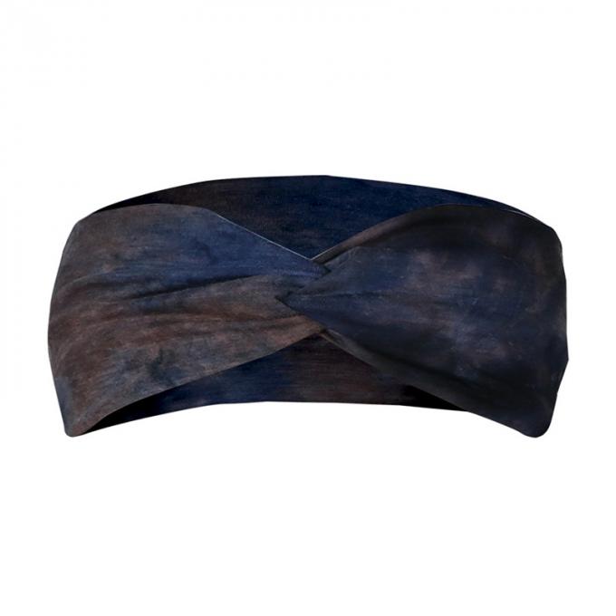 Kundenspezifisches Logo Tie Dye Headband Woman-elastisches Querkopf-Verpackungs-Fadenkreuz-Großhandelsband für Sport-Trainings-Make-up