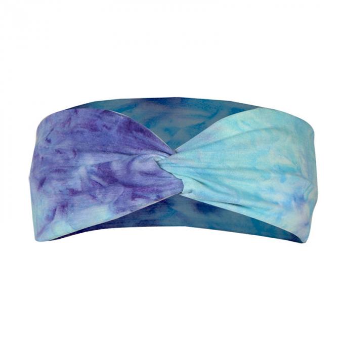 Kundenspezifisches Logo Tie Dye Headband Woman-elastisches Querkopf-Verpackungs-Fadenkreuz-Großhandelsband für Sport-Trainings-Make-up
