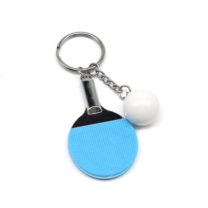 GroßhandelsTischtennisballkundenspezifische Schlüsselkette des Charmes 3d netter Metall