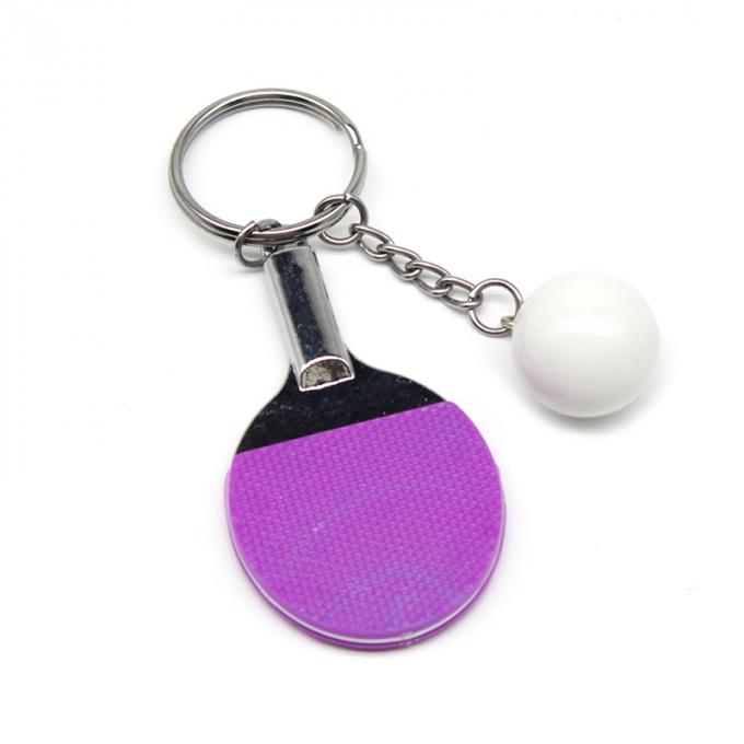 GroßhandelsTischtennisballkundenspezifische Schlüsselkette des Charmes 3d netter Metall