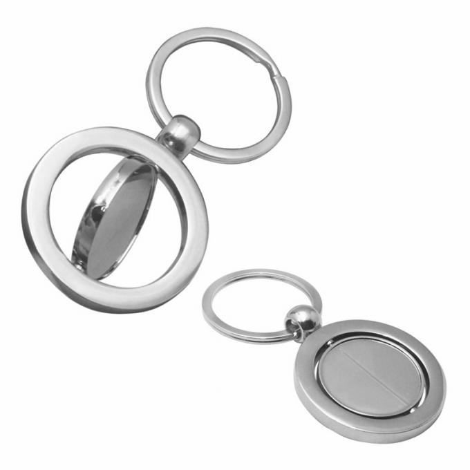 Kundenspezifischer fördernder drehender leerer Metallautoschlüsselring fertigte Zinklegierungs-Schlüsselkette der runden Form besonders an