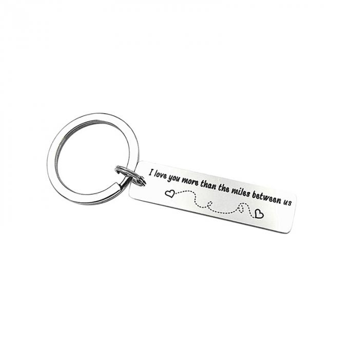 Heißer verkaufender Andenken-Zink-Legierungs-Rechteck-Form-Valentinsgruß-Metallgeschenkschlüsselanhänger der kreativen hohen Qualität kundenspezifischer