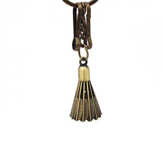 Schlüsselkette des kreativen Andenken-Zink-Legierungs-europäischen im amerikanischen Stil Metallantiken-ledernen Bronzebadminton der hohen Qualität kundenspezifischen