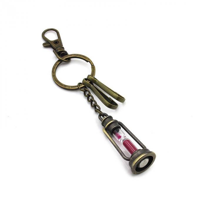 Kundenspezifische Andenken-Retro- Sanduhr-Liebhaber-Zink-Großhandelslegierungsschlüsselkette