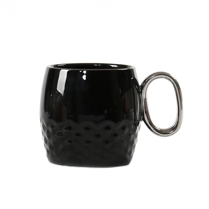 Lustiges keramisches Kaffeetasse Porzellan-Ananas formen schwarze weiße Becher-Schalen mit Gold behandeln überzogene fördernde Reise-Andenken