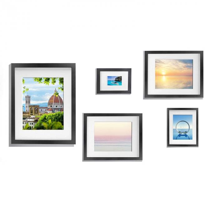 Allwel 10 Satz-Bilderrahmen-hölzerne Foto-Rahmen-Wand-Galerie-Ausrüstungs-Wand und Haus Mat Black