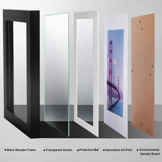 Allwel 10 Satz-Bilderrahmen-hölzerne Foto-Rahmen-Wand-Galerie-Ausrüstungs-Wand und Haus Mat Black