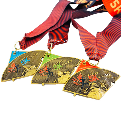 Sport Zinc Alloy Marathon Running Medal 3 Inch With Custom Logo