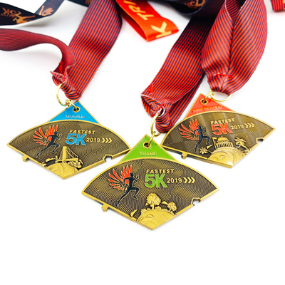 Sport Zinc Alloy Marathon Running Medal 3 Inch With Custom Logo